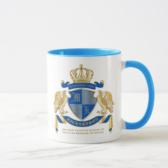 Gör din egen Jacka av Arm Blue Guld Eagle Emblem Mugg (Höger)