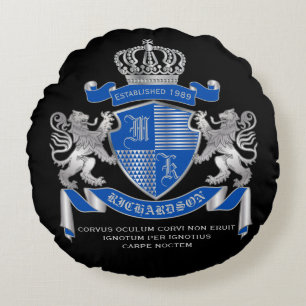 Gör din egen Jacka av Arm Blue Silver Lejonare Em Rund Kudde