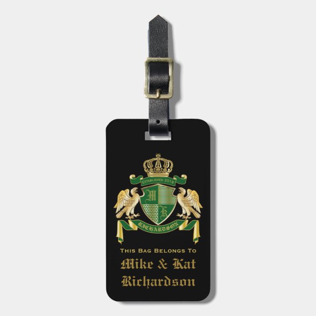 Gör din egen Jacka av Arm Guld Eagle Emblem Bagagebricka (Vertikal Framsida)
