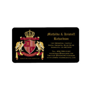 Gör din egen Jacka av Arm Red Guld Eagle Emblem Adressetikett