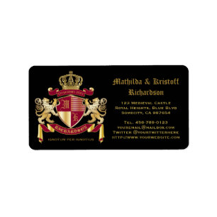 Gör din egen Jacka av Arm Red Guld Lejonare Emblem Adressetikett
