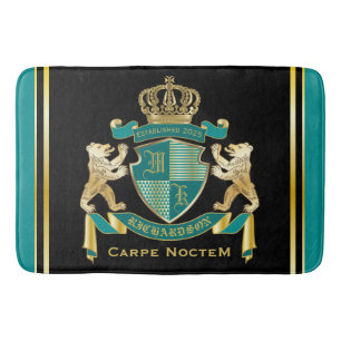 Gör din egen Jacka av Arm Teal Guld Bear Emblem Badrumsmatta