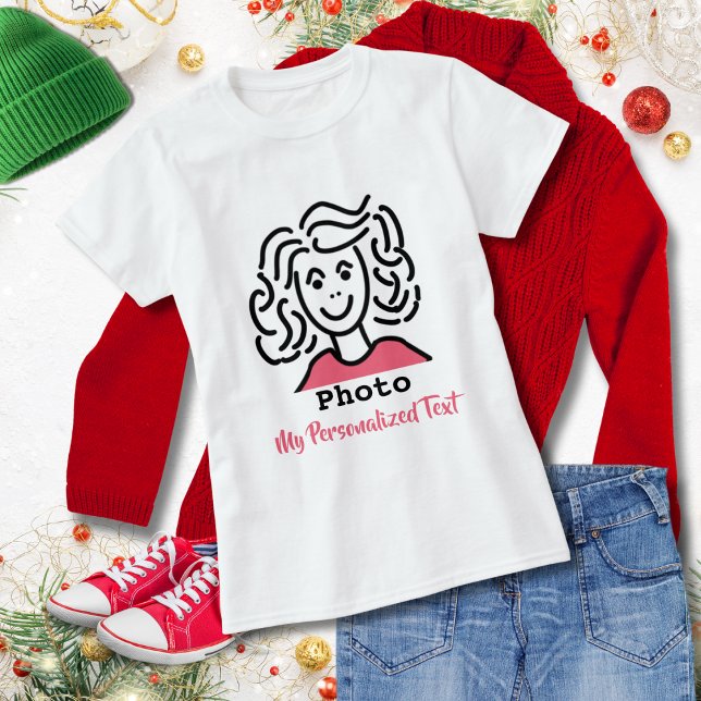 Gör din egen | Lägg till foto | Anpassa text T Shirt (Skapare uppladdad)