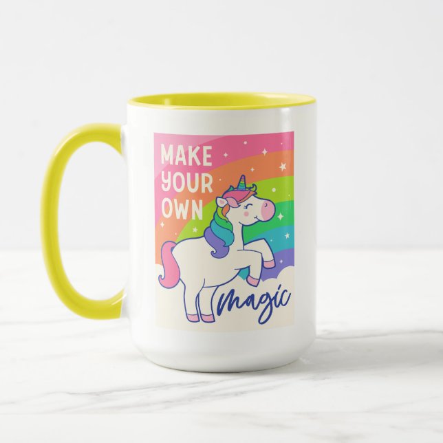 Gör din egen magi | Cute Unicorn Mugg (Vänster)