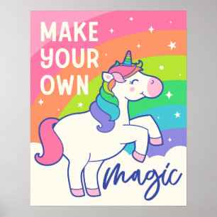 Gör din egen magi Cute Unicorn Poster