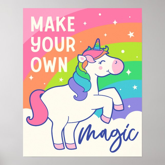 Gör din egen magi | Cute Unicorn Poster (Framsidan)