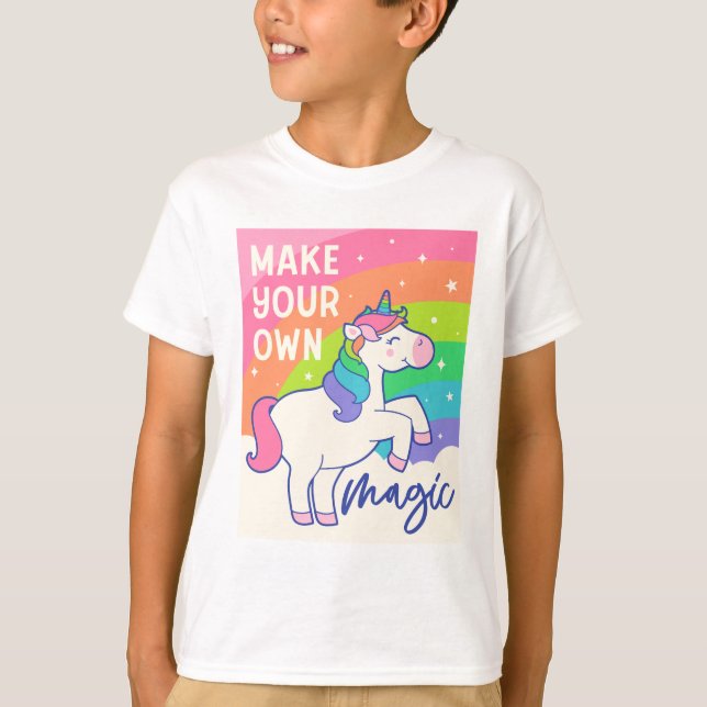 Gör din egen magi | Cute Unicorn T Shirt (Framsida)