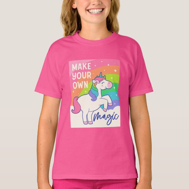 Gör din egen magi | Cute Unicorn T Shirt (Framsida)