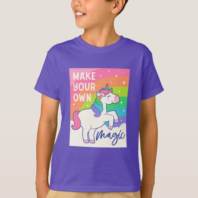 Gör din egen magi | Cute Unicorn T Shirt (Framsida)