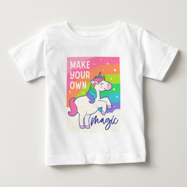 Gör din egen magi | Cute Unicorn T Shirt (Framsida)