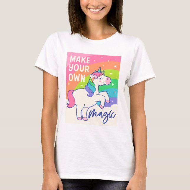 Gör din egen magi | Cute Unicorn T Shirt (Framsida)