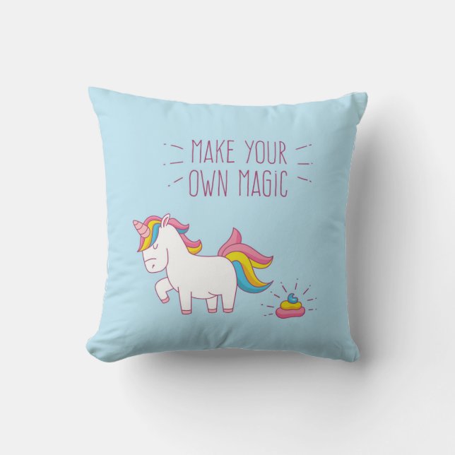Gör din egen Magic Unicorn Poop Dekorativ kudde (Framsida)