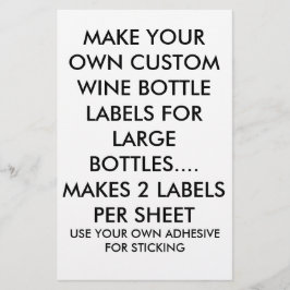 GÖR DIN EGEN MÄRKNING AV ANPASSNINGSBAR VIN FLASKA FLYGBLAD