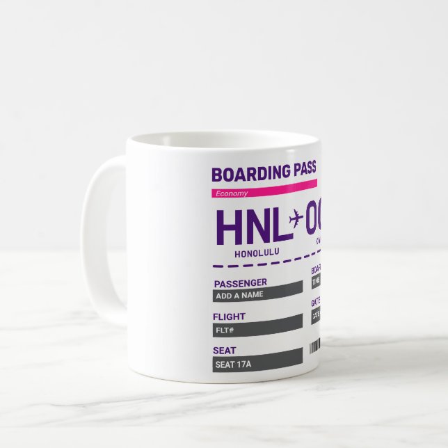 Gör din egen ombordstigningskortskopp kaffemugg (Framsida vänster)