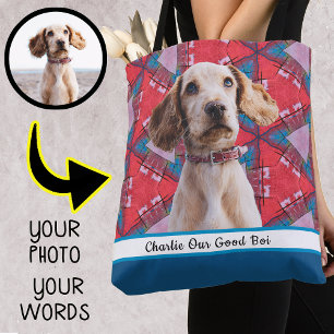 Gör din egen Personlig Pet Gift Photo Hund Mamma Tygkasse