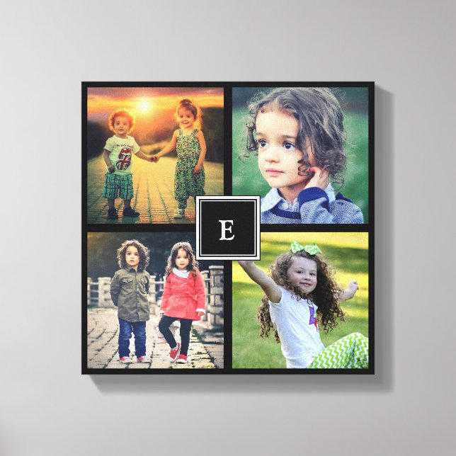 Gör din egen personliga familjs fotokollage canvastryck (Framsida)