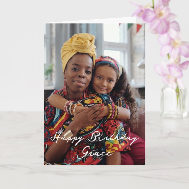 Gör din egen Photo Grattis på födelsedagen-Personl Kort (Orkide)