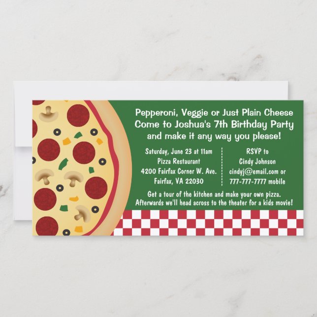 Gör din egen Pizza-Födelsedagsfest (Framsida)