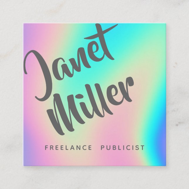 Gör din egen regnbågsfärgade Abstrakt färgstark Sn Fyrkantigt Visitkort (Framsida)