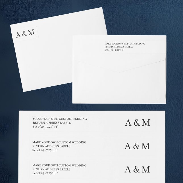 Gör din egen Returadress 24 x Personligt bröllp Etikettband (Make Your Own 24 x Custom Wedding Return Address Wrap Around Label
)