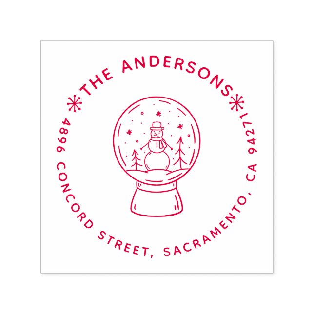 Gör din egen Snögubbe-Helgdag-Returadress Självfärgande Stämpel (Design)