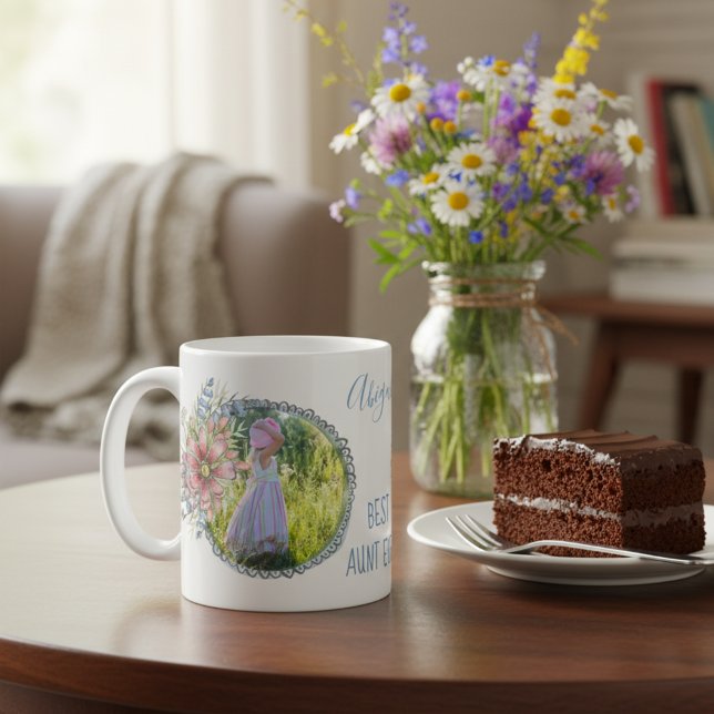 Gör din egen Superfaster Alltid Två Foto Mugg (Best aunt ever coffee mug! Personalized gift for an awesome aunt.)