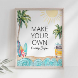 Gör din egen surf-festskylt poster