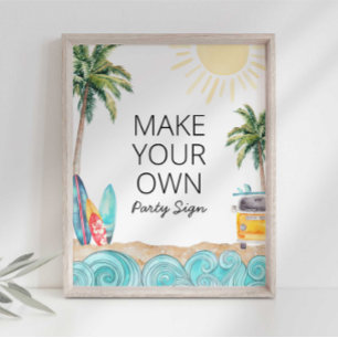 Gör din egen surf-festskylt poster
