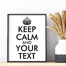 Gör din egen svarta Behålla till Lugn och text Poster