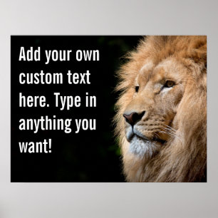 Gör din egen text för Lejon Anpassningsbar Poster