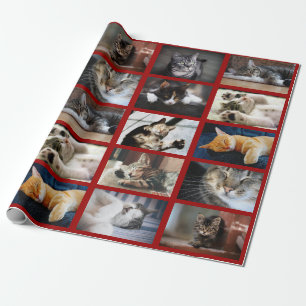 Gör din egna Collage för 10 foto på mörk - rö Presentpapper