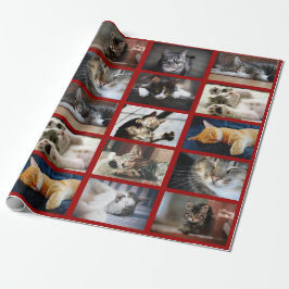 Gör din egna Collage för 10 foto på mörk - röd Presentpapper