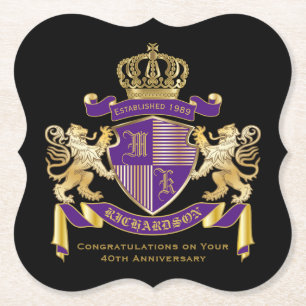 Gör din egna Emblem för vapensköldMonogramkrona Underlägg Papper
