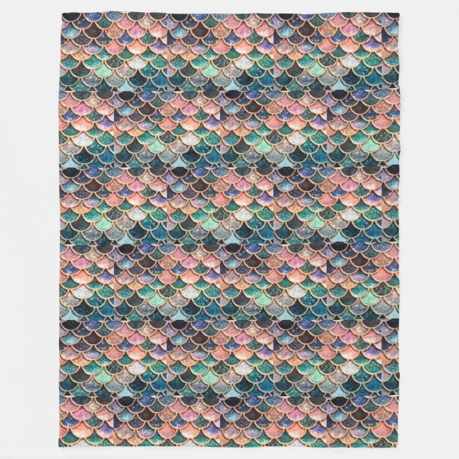 Gör din egna sjöjungfrufjällfilt fleecefilt (Framsidan)