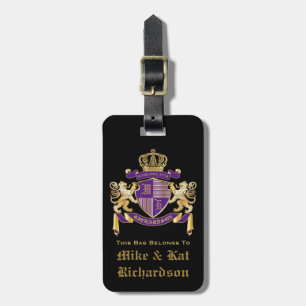 Gör din egna vapensköldMonogram den lejona Bagagebricka