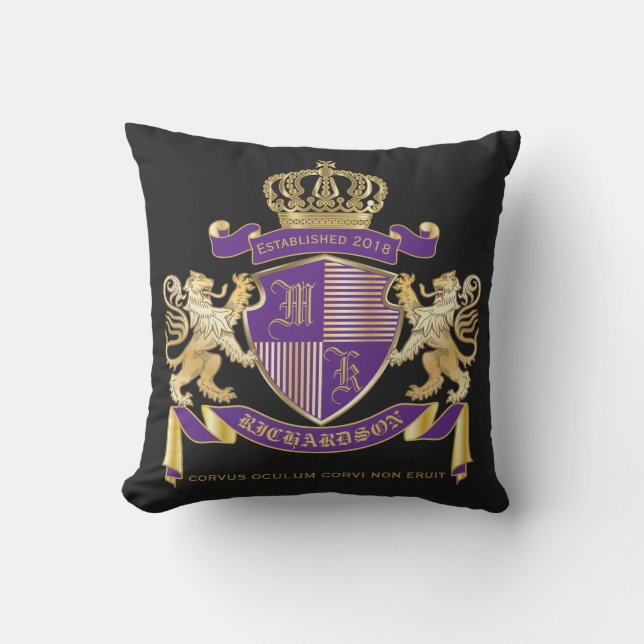 Gör din egna vapensköldMonogram den lejona Kudde (Framsida)