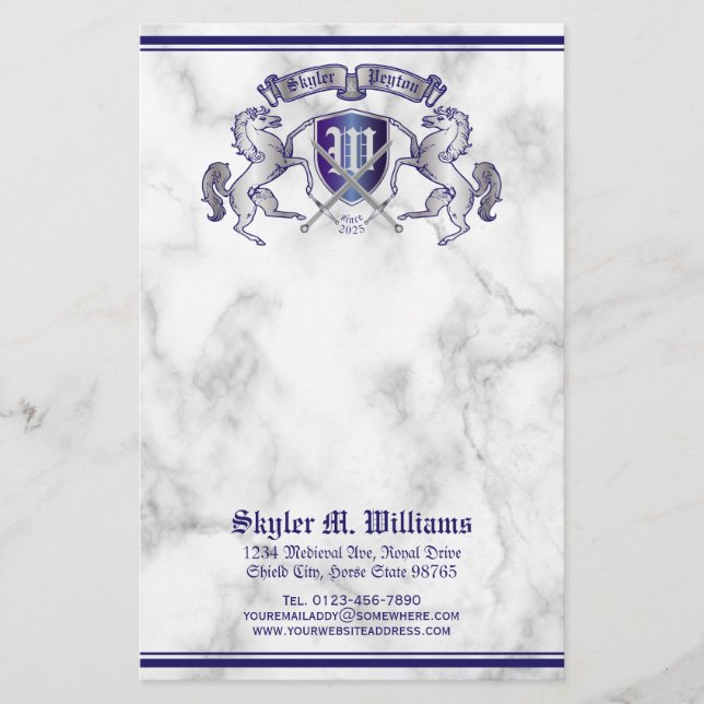 Gör din egna vapensköldsilverhäst att skydda brevpapper (Framsida)