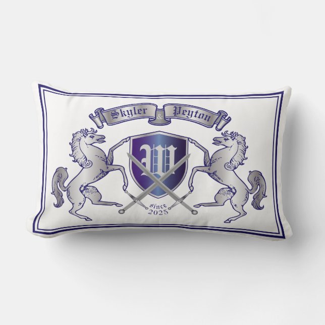 Gör din egna vapensköldsilverhäst att skydda lumbarkudde (Framsida)