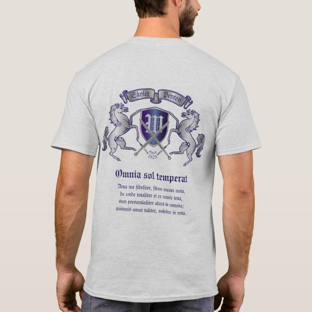 Gör din egna vapensköldsilverhäst att skydda t shirt (Baksida)