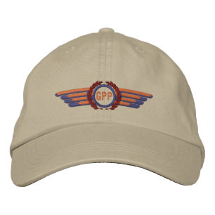 Gör din Monogram-flygresenär Pilot Vingar Broderad Keps