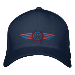 Gör din Monogram-flygresenär Pilot Vingar Broderad Keps