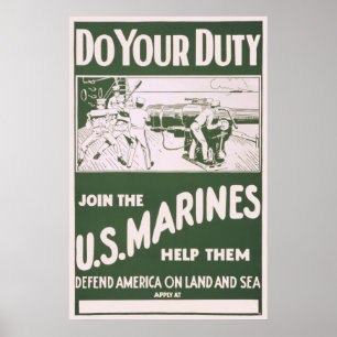 Gör din plikt - Gå med de amerikanska marinerna Poster