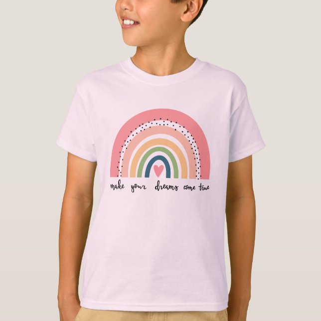 Gör dina drömmar Kom sann regnbåge T Shirt (Framsida)