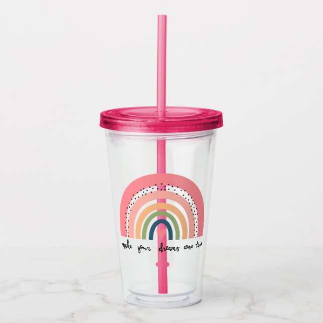 Gör dina drömmar Kom sann regnbåge Take Away Mugg (Framsida)