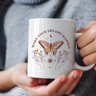 Gör dina drömmar lyckliga Boho Butterfly Kaffemugg