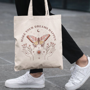 Gör dina drömmar lyckliga Boho Butterfly Tygkasse
