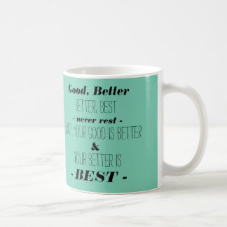 Gör ditt bäst - Aqua med svart typografi Kaffemugg