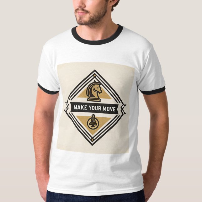 Gör Ditt Drag – Schackpjäsdesign T Shirt (Framsida)