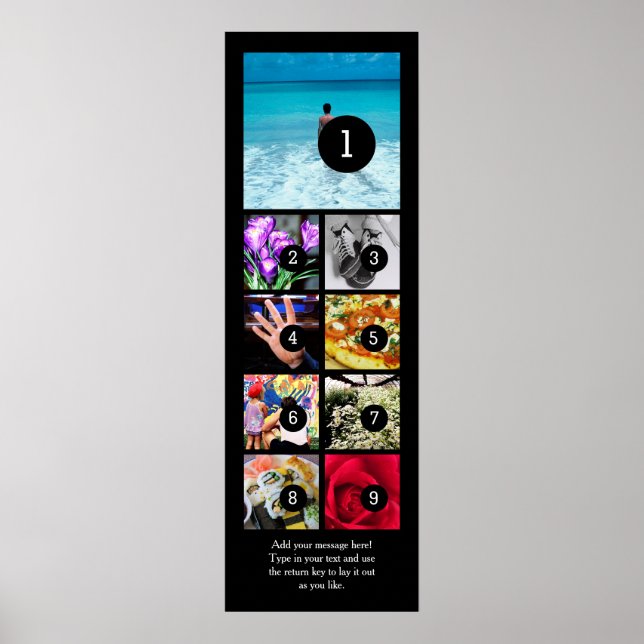 Gör ditt eget foto Poster med 9 bilder + text (Framsidan)