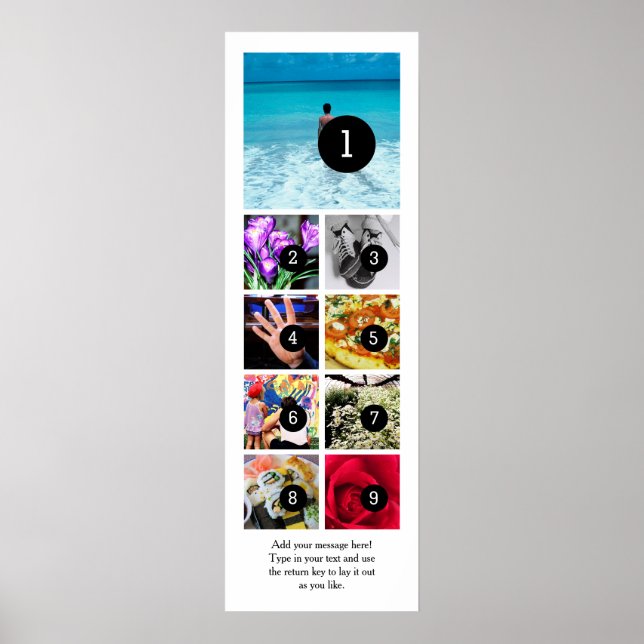Gör ditt eget foto Poster med 9 bilder + text (Framsidan)